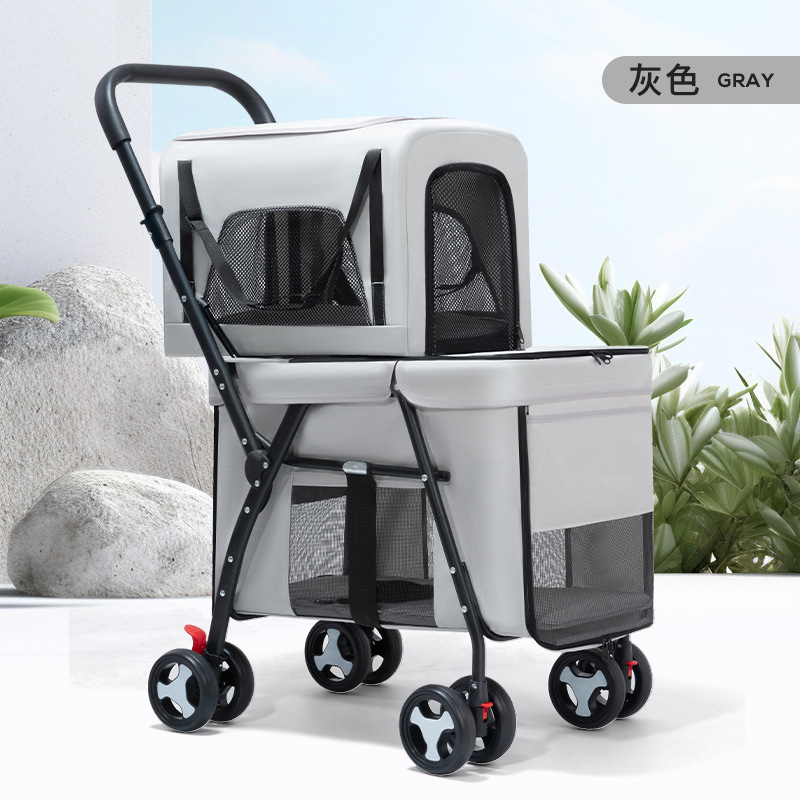 Pet Stroller Carrier - Wózek dla zwierząt dwuwarstwowy, oddzielny transporter