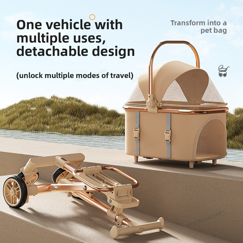 Nowy rozkładany wózek dla zwie – Pet Stroller Carrier recenzja i cena