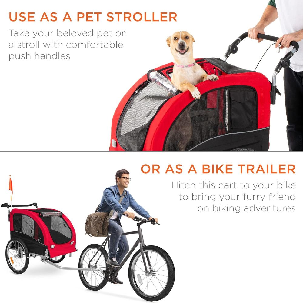 Przyczepka rowerowa 2w1 dla ps – Pet Stroller Carrier recenzja i cena