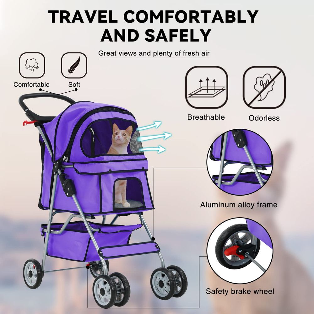Wózek dla kota z kółkami, wóze – Pet Stroller Carrier recenzja i cena