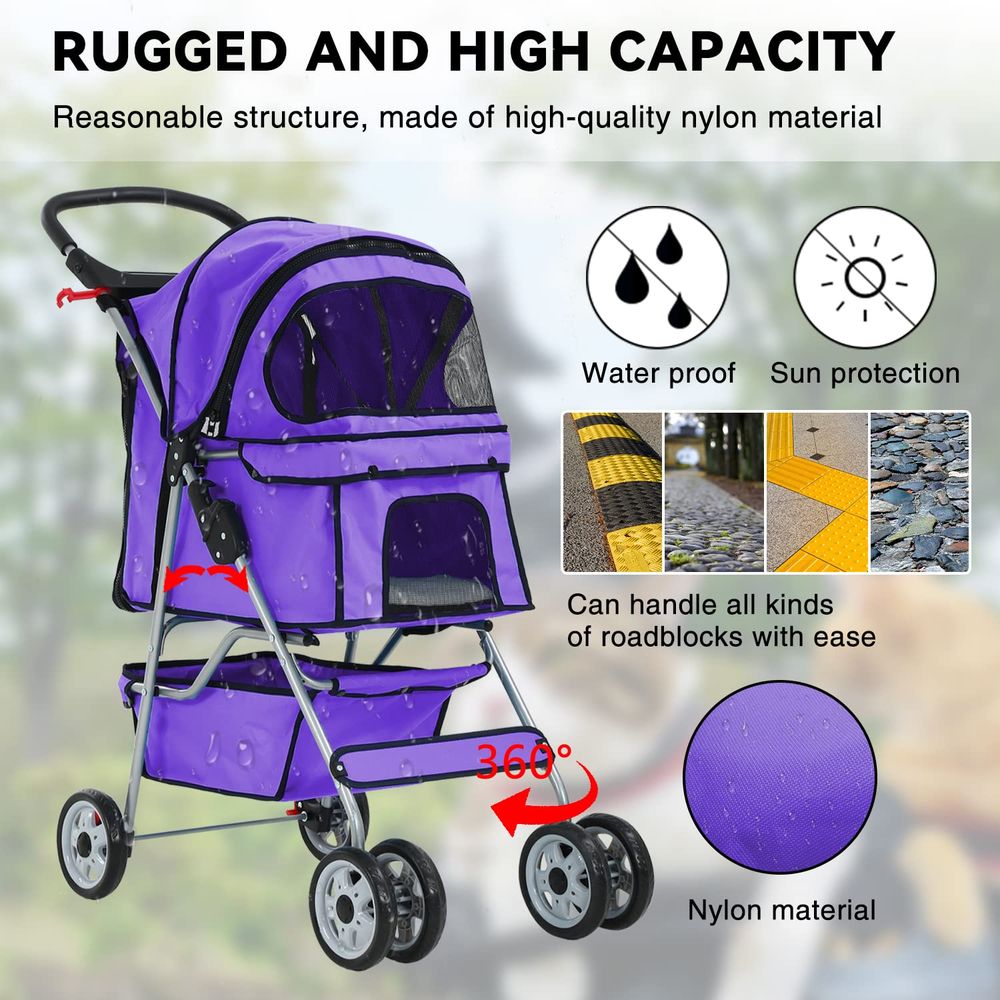 Wózek dla kota z kółkami, wóze – Pet Stroller Carrier recenzja i cena