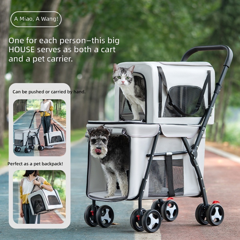 Wózek dla zwierząt dwuwarstwow – Pet Stroller Carrier recenzja i cena