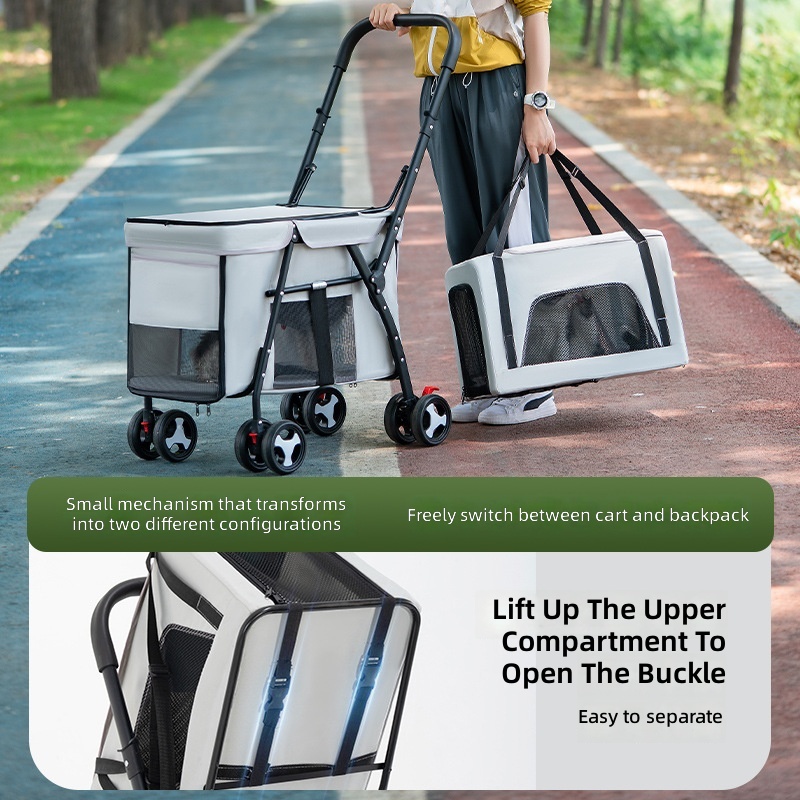 Wózek dla zwierząt dwuwarstwow – Pet Stroller Carrier recenzja i cena